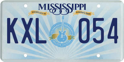MS license plate KXL054