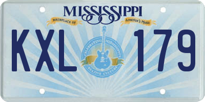 MS license plate KXL179