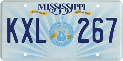 MS license plate KXL267