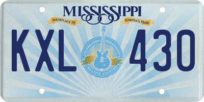 MS license plate KXL430