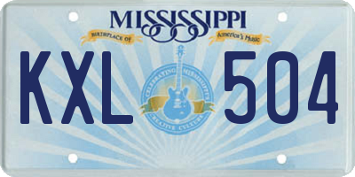MS license plate KXL504