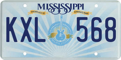 MS license plate KXL568