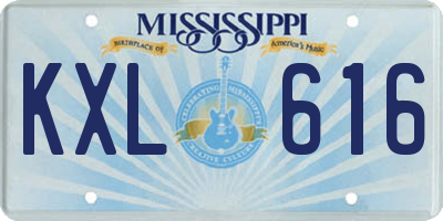 MS license plate KXL616