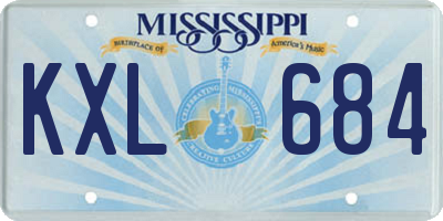 MS license plate KXL684