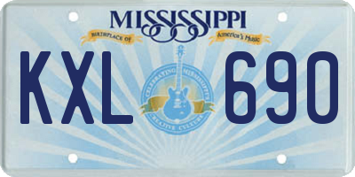 MS license plate KXL690