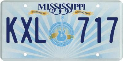 MS license plate KXL717