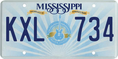 MS license plate KXL734