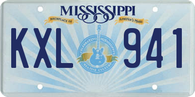 MS license plate KXL941