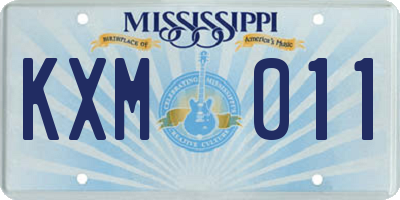 MS license plate KXM011