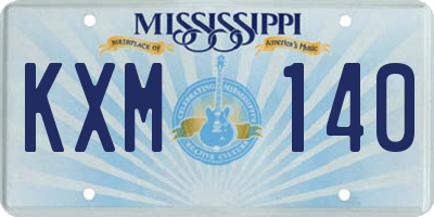 MS license plate KXM140