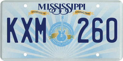 MS license plate KXM260