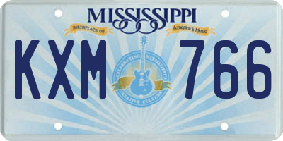 MS license plate KXM766
