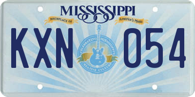MS license plate KXN054