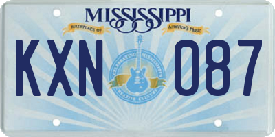 MS license plate KXN087