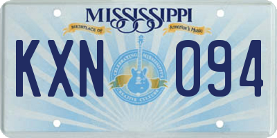 MS license plate KXN094
