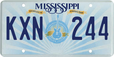 MS license plate KXN244