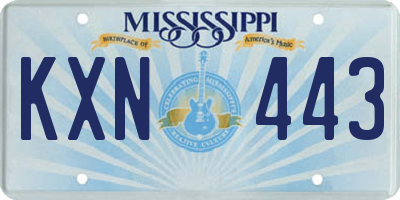 MS license plate KXN443