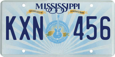 MS license plate KXN456