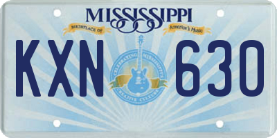 MS license plate KXN630