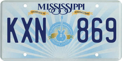 MS license plate KXN869