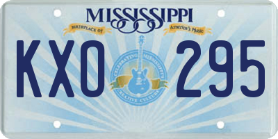 MS license plate KXO295