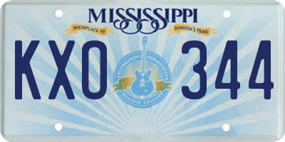 MS license plate KXO344