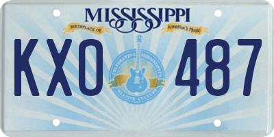 MS license plate KXO487