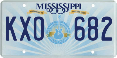 MS license plate KXO682