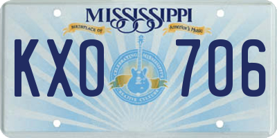 MS license plate KXO706