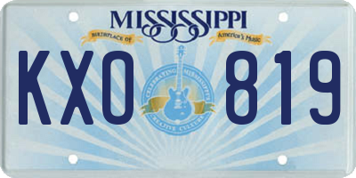 MS license plate KXO819