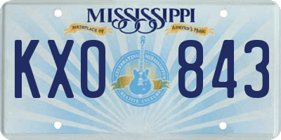 MS license plate KXO843