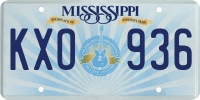 MS license plate KXO936