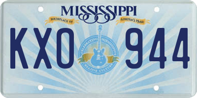 MS license plate KXO944