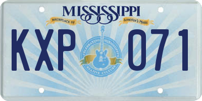 MS license plate KXP071