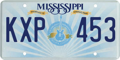 MS license plate KXP453