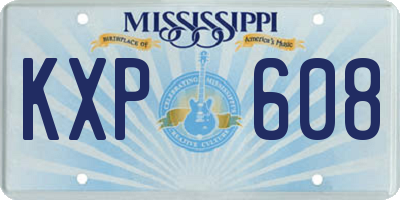MS license plate KXP608