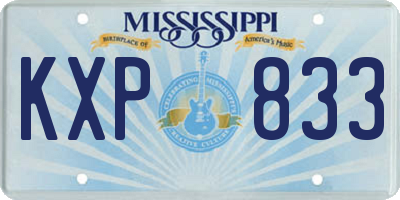 MS license plate KXP833