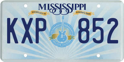 MS license plate KXP852