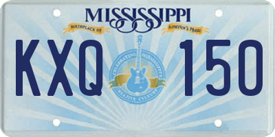 MS license plate KXQ150