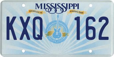 MS license plate KXQ162