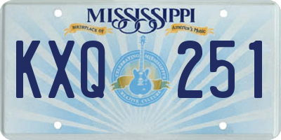 MS license plate KXQ251