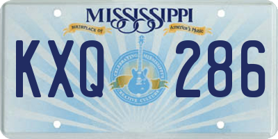 MS license plate KXQ286