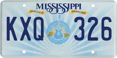 MS license plate KXQ326