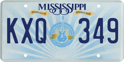 MS license plate KXQ349