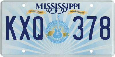 MS license plate KXQ378