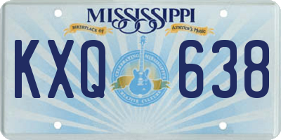 MS license plate KXQ638