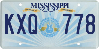 MS license plate KXQ778