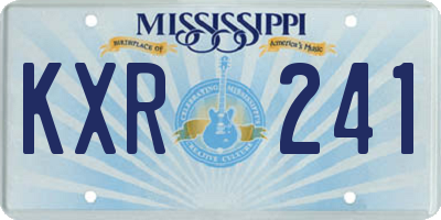 MS license plate KXR241