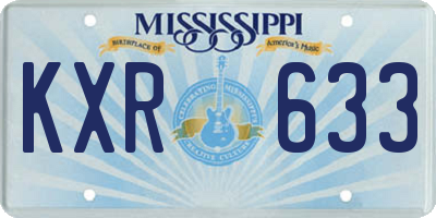 MS license plate KXR633