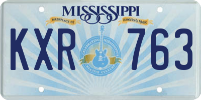 MS license plate KXR763